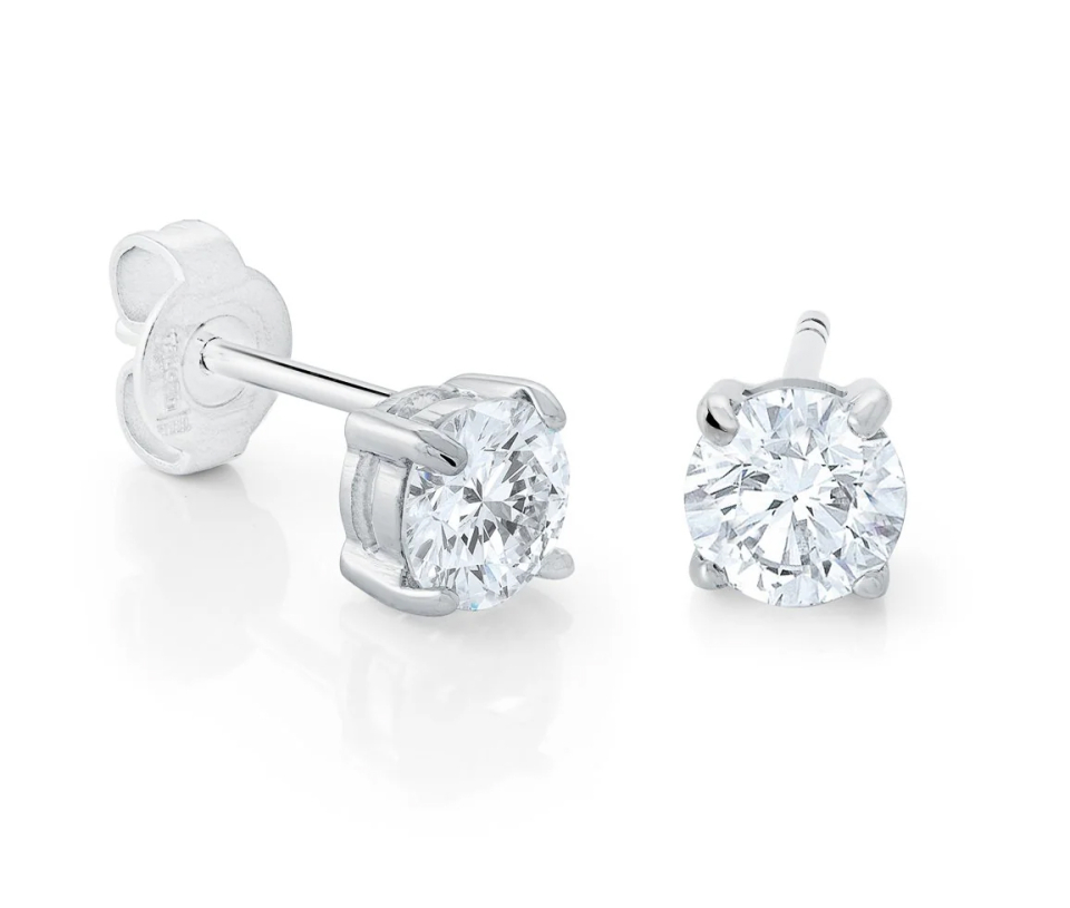 BOUCLES FIXES EN ACIER SERTIES DE CUBIQUES ZIRCONIAS - IG SEA324 - ITALGEM