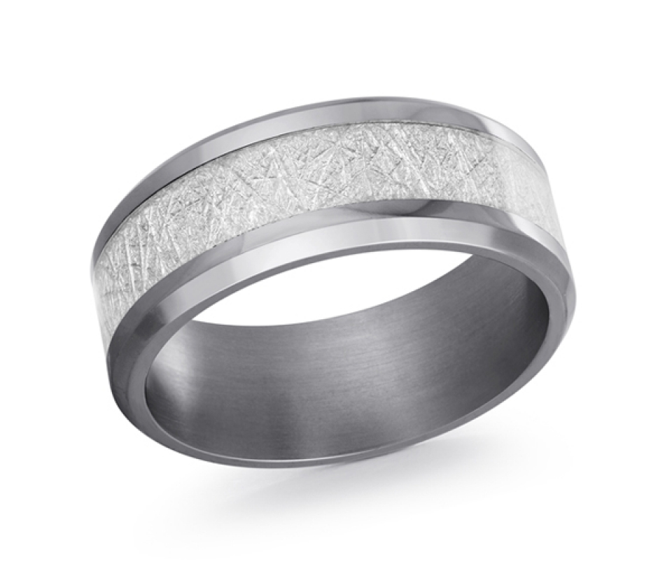 JONC EN TANTALE ET MÉTÉORITE CONFORT FIT - ML TANT014/8 - MALO 