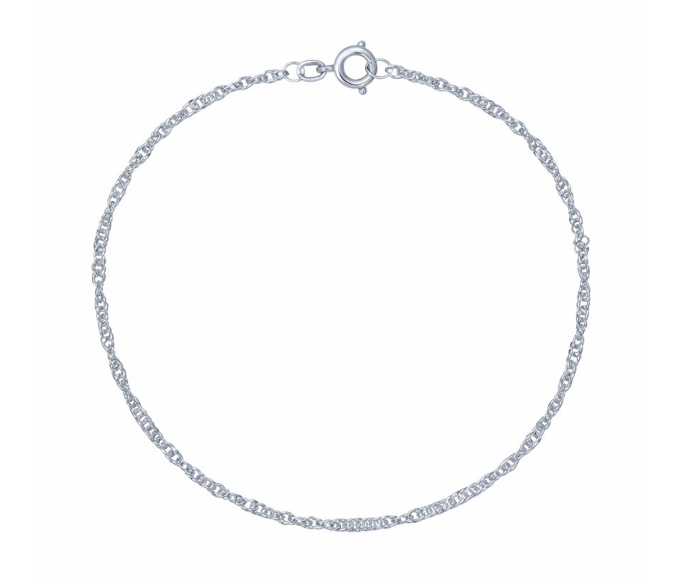 BRACELET EN ARGENT RHODIÉ À MAILLE SINGAPOUR