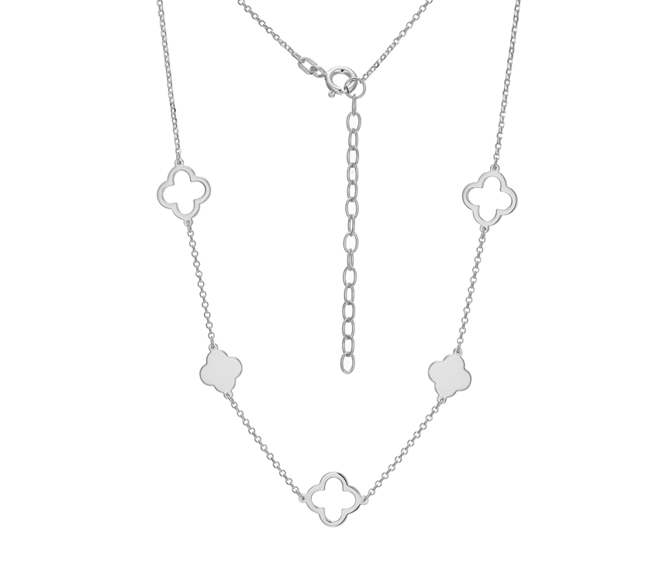 COLLIER TRÈFLES EN ARGENT RHODIÉ - PJ R0ADHGA014 - REIGN
