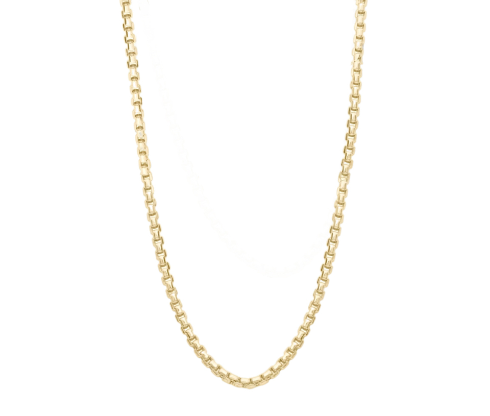 CHAINE EN OR JAUNE À MAILLE BOX RONDE