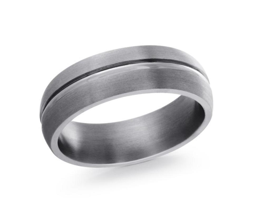 JONC EN TANTALE AVEC LIGNE AU CENTRE CONFORT FIT - ML TANT009/7 - MALO 