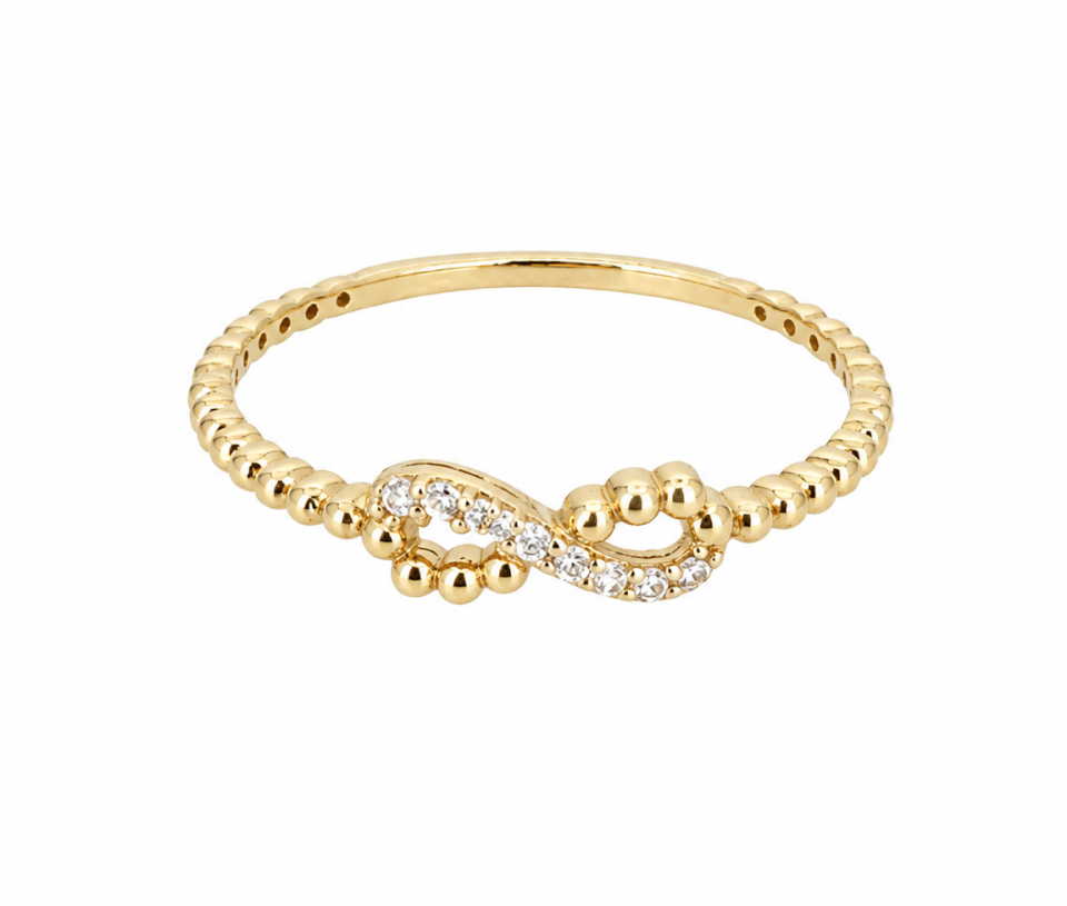 BAGUE INFINI EN OR AVEZ CZ