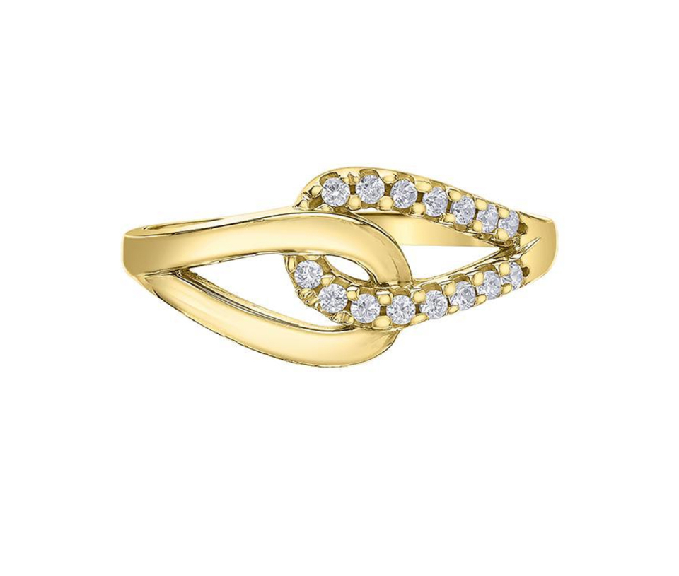 BAGUE EN OR JAUNE ET BLANC SERTIE DE DIAMANTS - CR DD8217 - BIJOUX CANADIEN