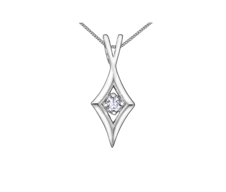 PENDENTIF EN OR SERTI D'UN DIAMANT CANADIEN - CR AM565W - DIAMANT CANADIEN