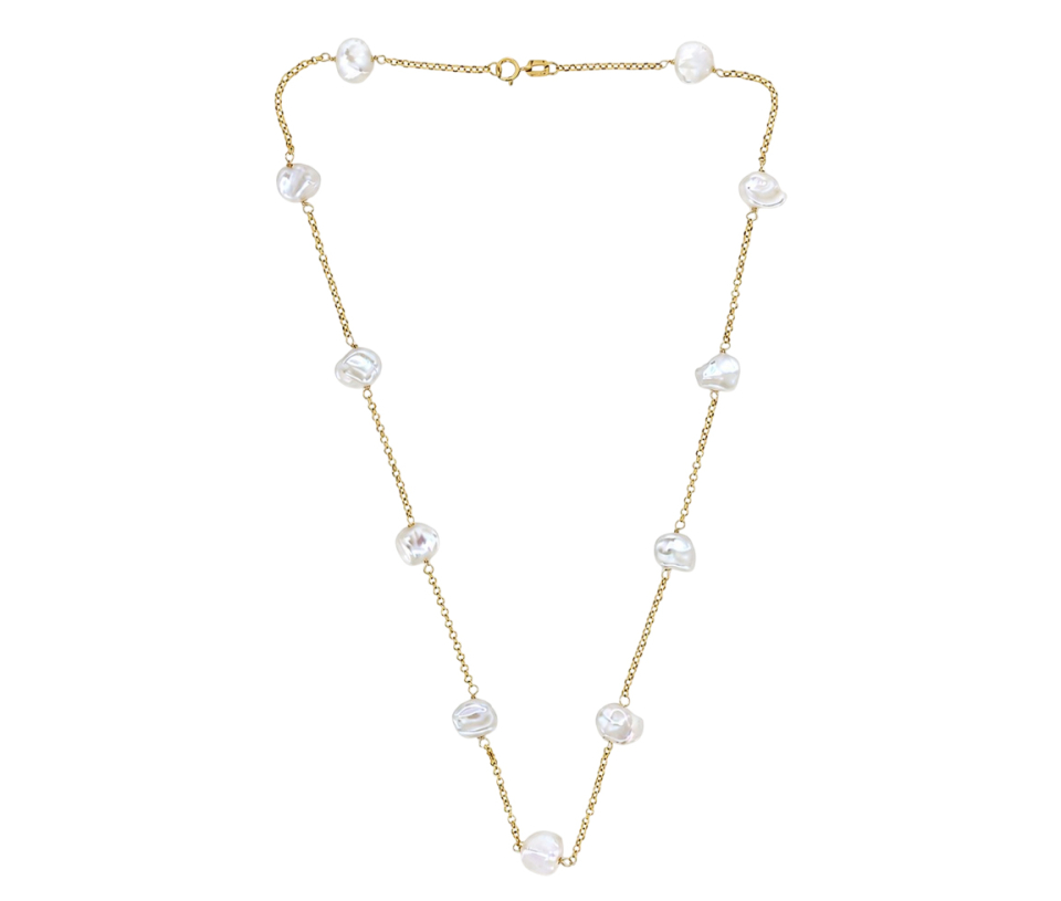 COLLIER PERLE D'EAU DOUCE BLISTER ET CHAINE ROLO