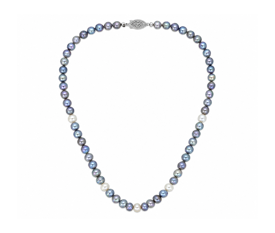 COLLIER DE PERLES D'EAU DOUCE TEINTÉES
