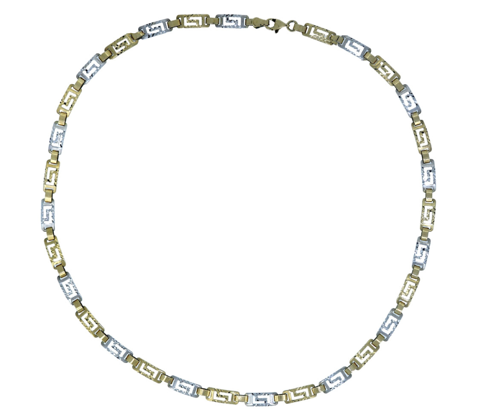COLLIER STYLE VERSACE AJOURÉ EN OR 2 TONS - AL COL01 - BIJOUX D'IMPORTATION