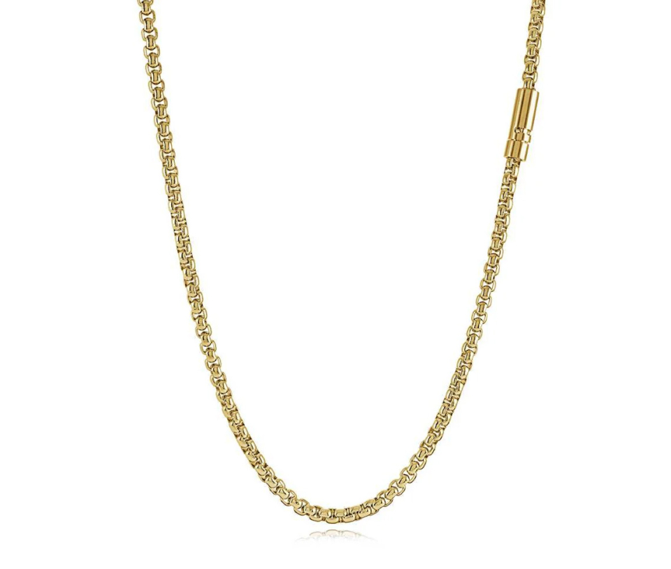 CHAINE EN ACIER/PVD OR À MAILLE BOX RONDE - IG SYN116/22 - ITALGEM