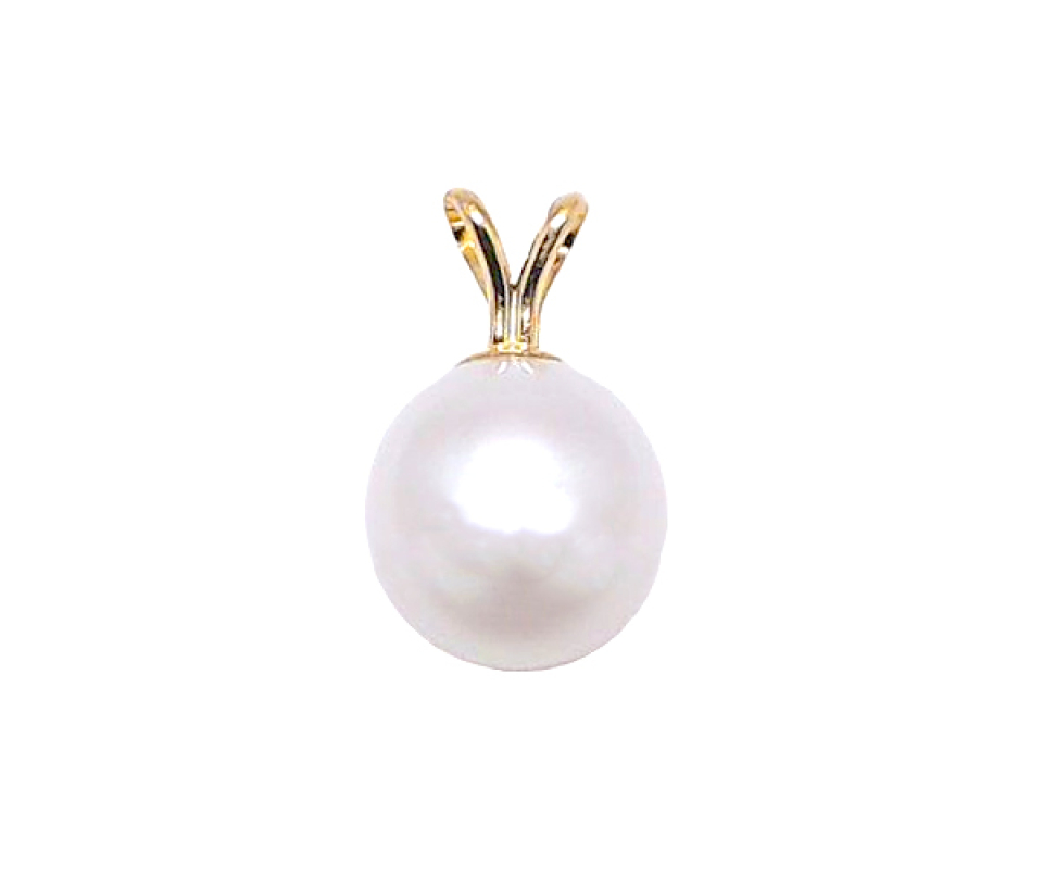 PENDENTIF EN OR 10K SERTI D'UNE PERLE DE CULTURE - AR PR10YP354 - PERLE D'IMPORTATION