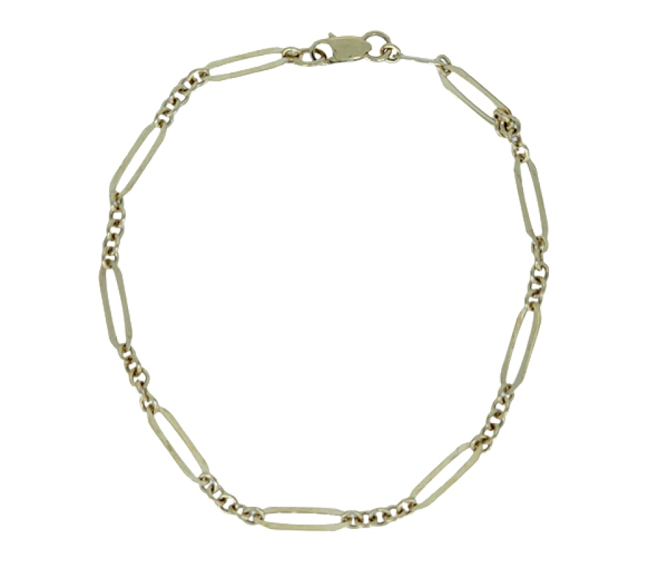 BRACELET EN OR JAUNE À MAILLE PAPERCLIP/ROLO - AL BRA16 - BIJOUX D'IMPORTATION