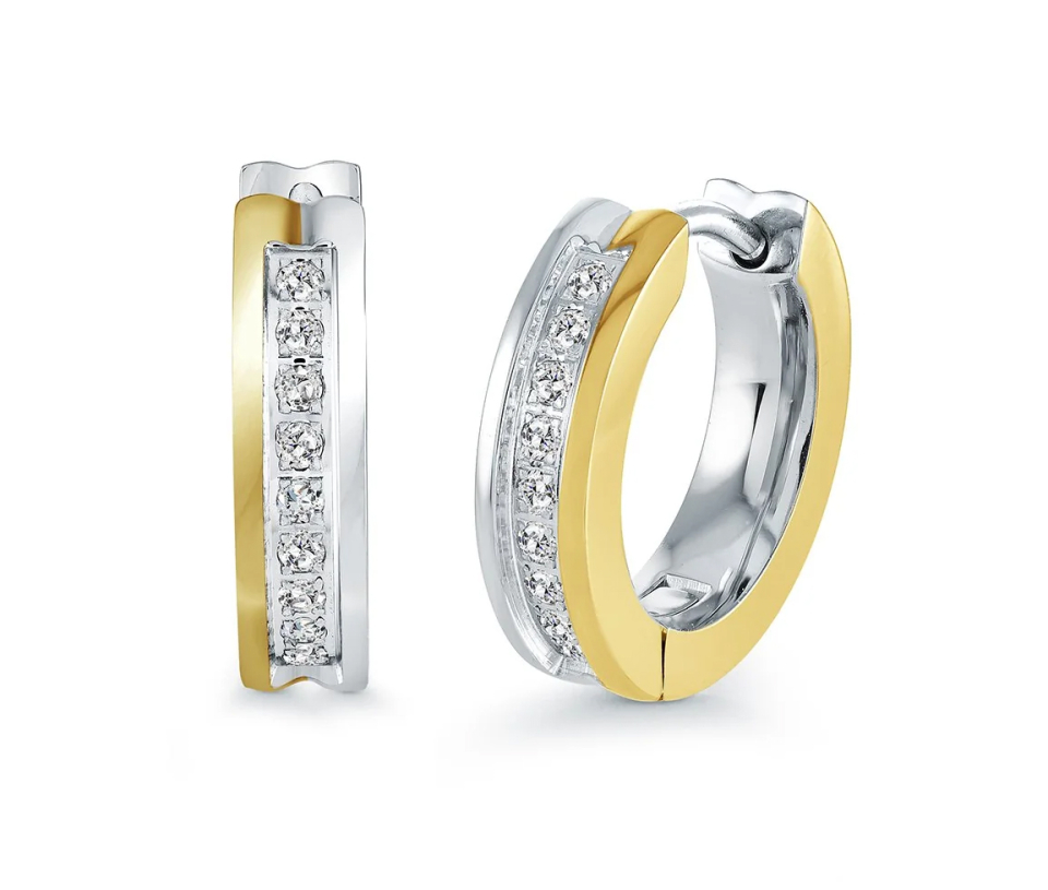 BOUCLES HUGGIES EN ACIER AVEC CZ
