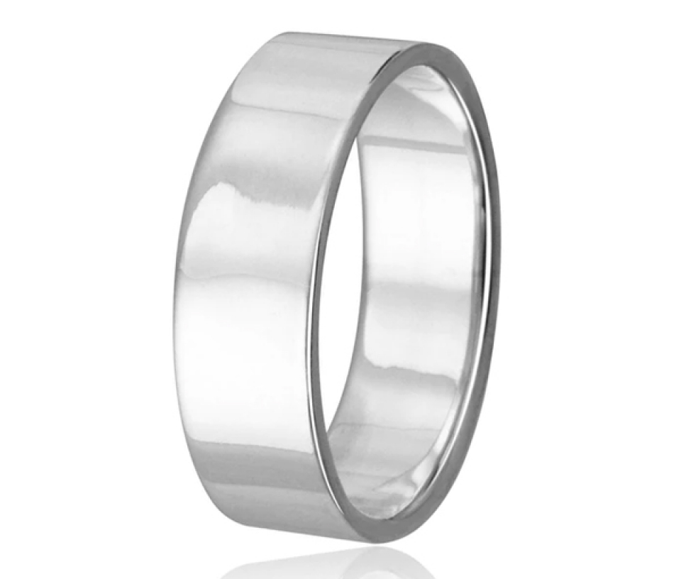 JONC PLAT UNI EN ARGENT RHODIÉ - SP R02/6MM9 - BIJOUX D'IMPORTATION