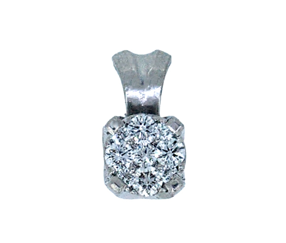 PENDENTIF EN OR BLANC SERTI DE DIAMANTS - SJ PEN18 - BIJOUTERIE SUISSE INC.