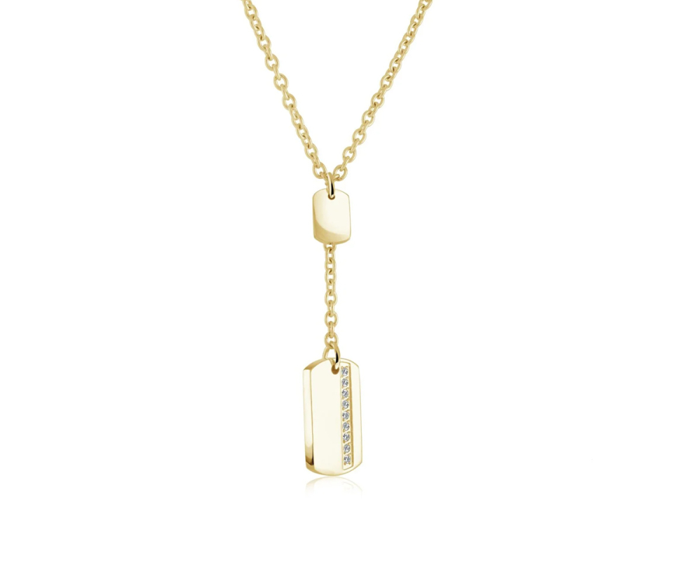 COLLIER DOUBLE DOG TAG EN ACIER/PVD OR - IG SWP75 - VELORIA
