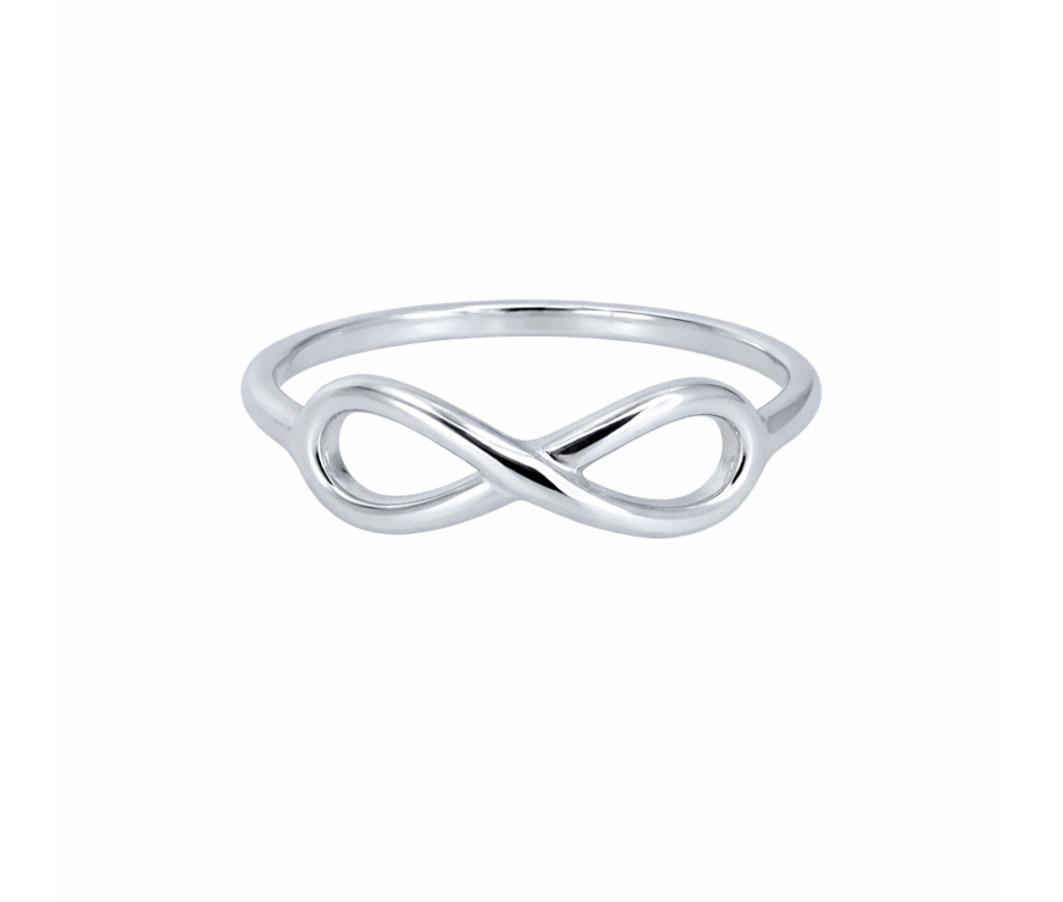 BAGUE INFINI EN ARGENT RHODIÉ