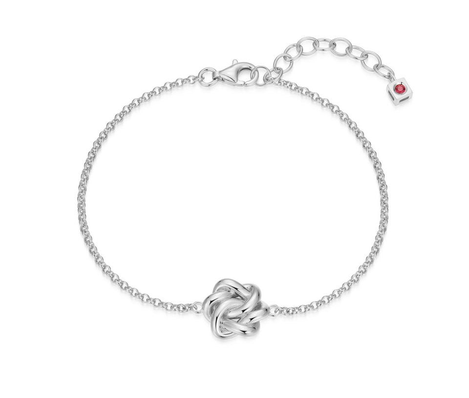 BRACELET ELLE NOEUD ÉTERNEL EN ARGENT RHODIÉ