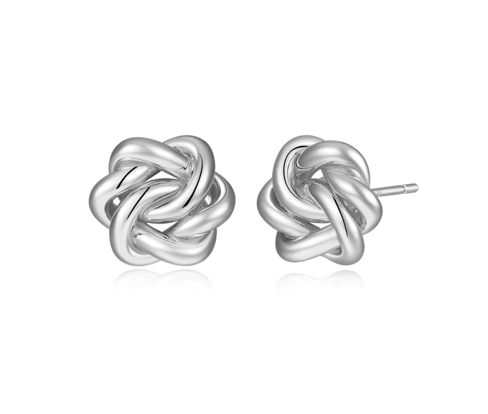 BOUCLES ELLE NOEUD ÉTERNEL EN ARGENT RHODIÉ