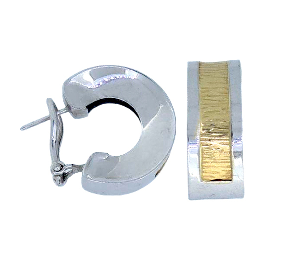 BOUCLES ANNEAUX EN OR 2 TONS 