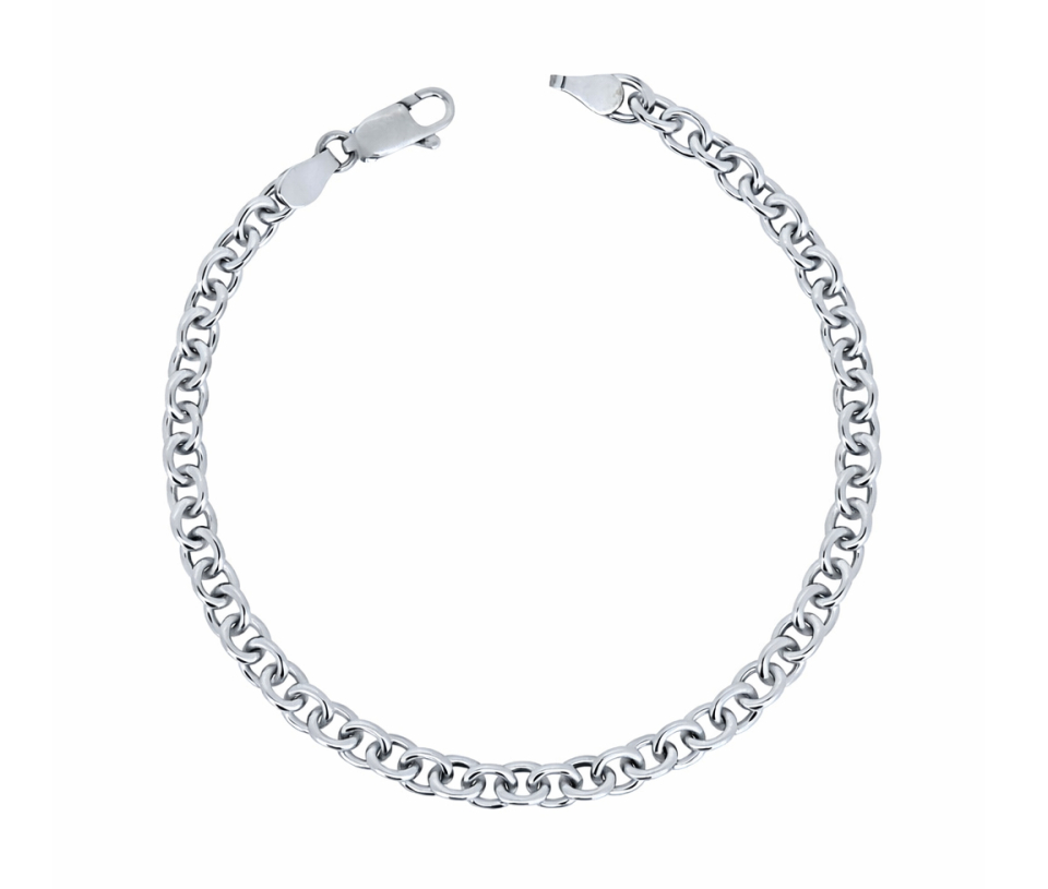 BRACELET EN ARGENT RHODIÉ À MAILLE ROLO