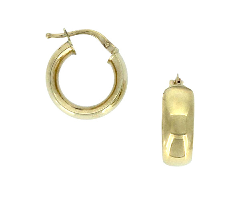 BOUCLES ANNEAUX UNIES EN OR JAUNE - S ANN03 - BIJOUX D'IMPORTATION