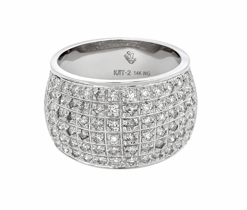 JONC EN OR BLANC PAVÉ DE DIAMANTS