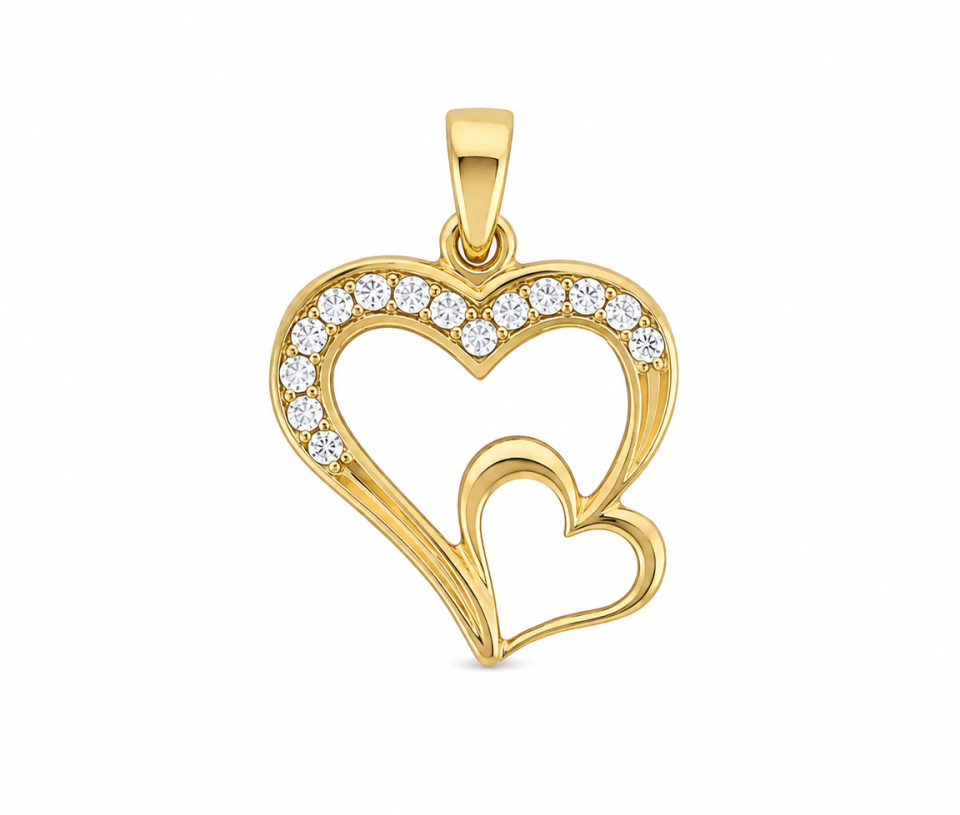 PENDENTIF DOUBLE COEUR AJOURÉ 