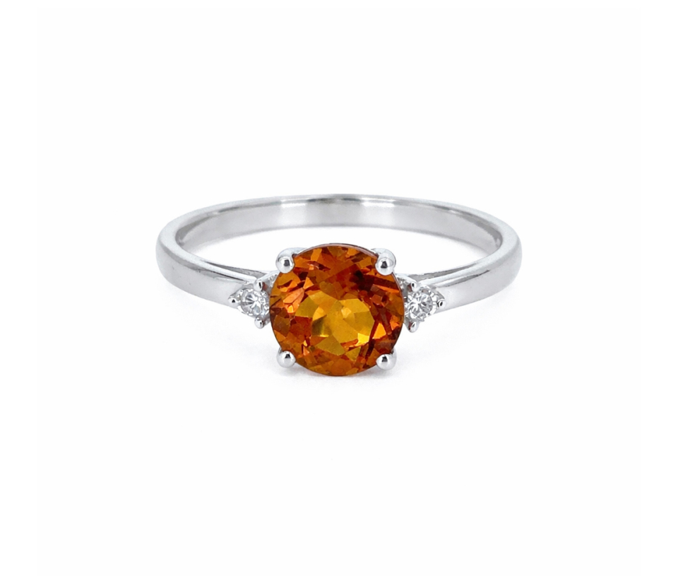 BAGUE CITRINE EN ARGENT