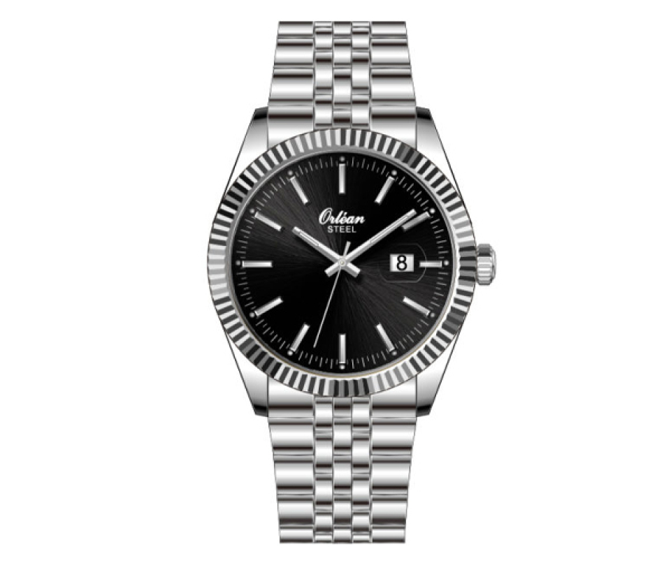 MONTRE ORLEAN EN ACIER AU QUARTZ