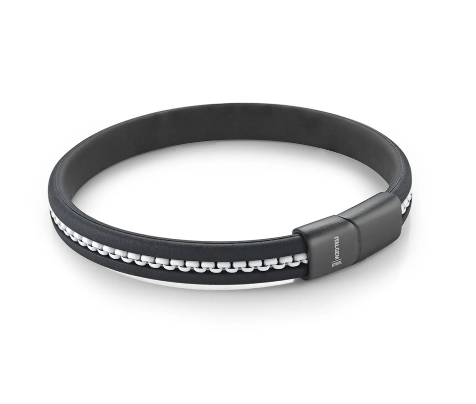 BRACELET EN SILICONE AVEC INSERTION CHAINE EN ACIER