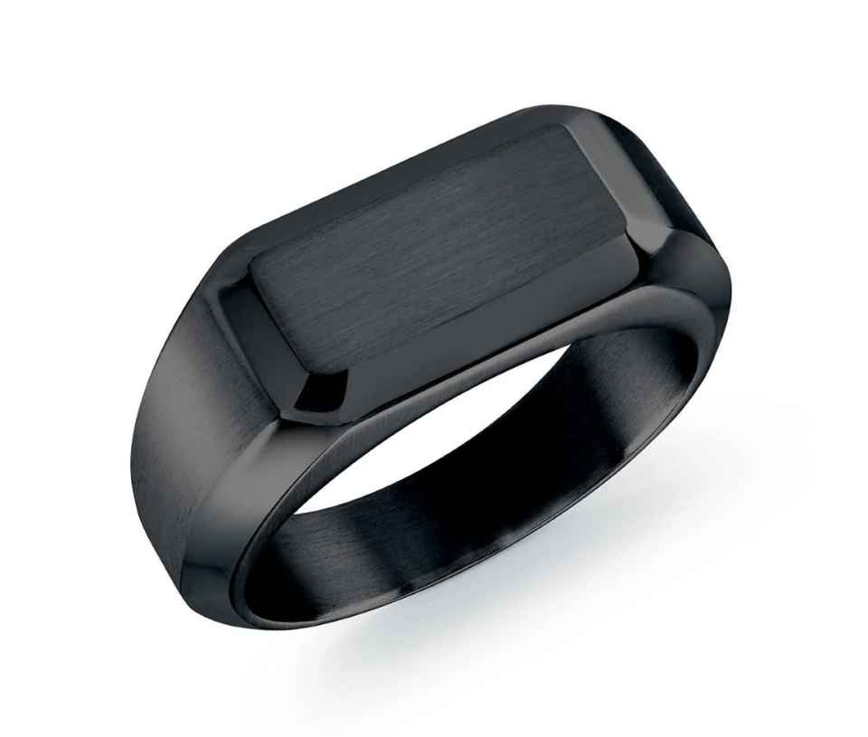 BAGUE CHEVALIÈRE EN ACIER/PVD NOIR - IG SMR98/7 - ITALGEM