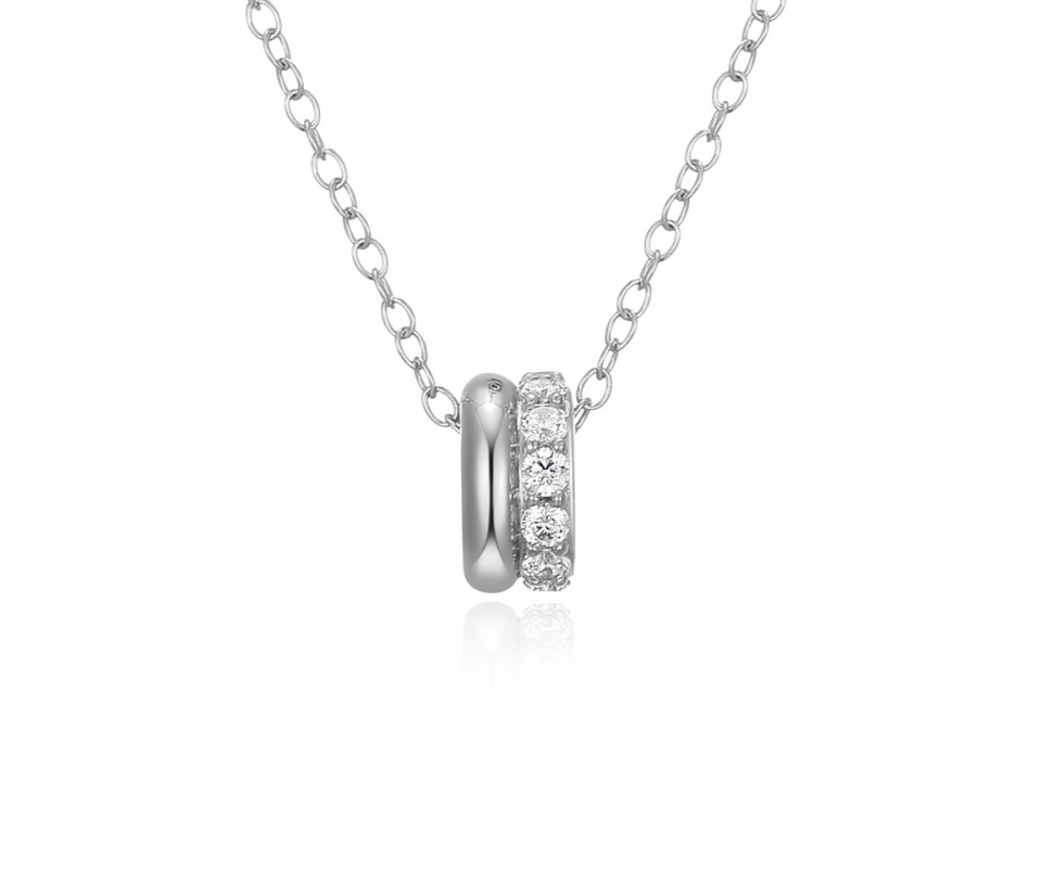 COLLIER EN ARGENT RHODIÉ BILLOT SERTI DE CUBIQUES ZIRCONIAS - PJ R0LBYW0014 - ELLE