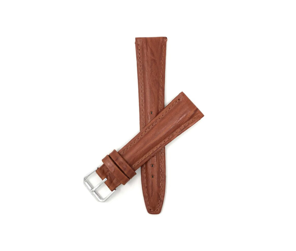 BRACELET DE MONTRE BANDINI EN CUIR TEXTURÉ AVEC SURPIQÛRES TON SUR TON