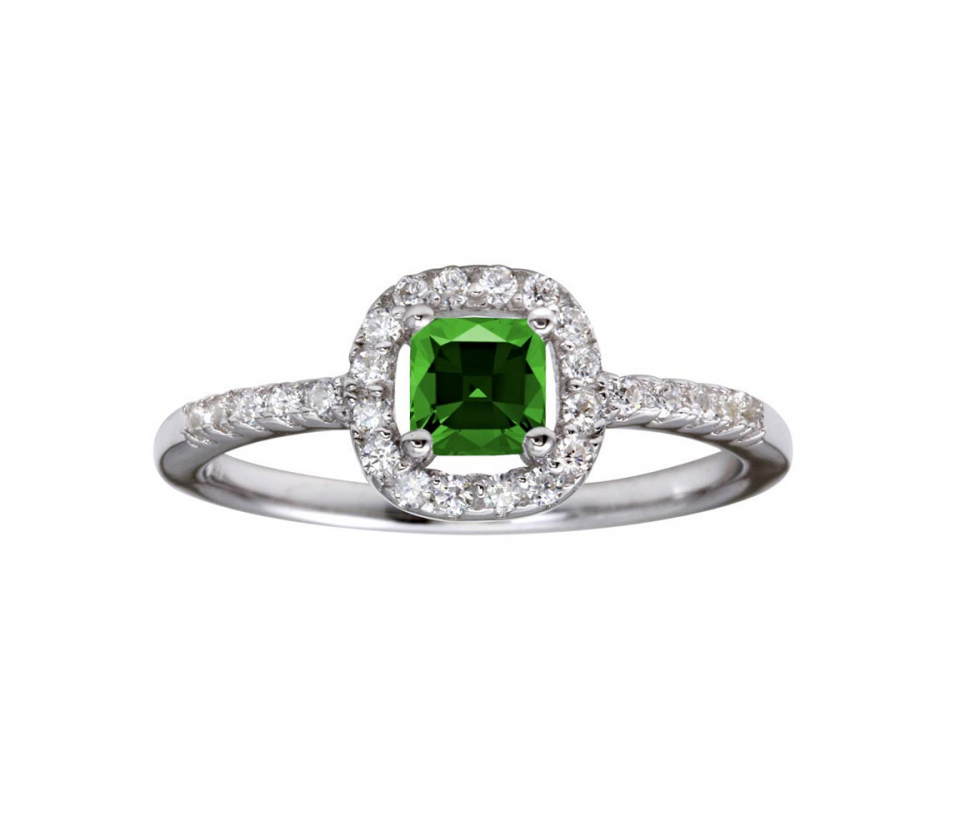 BAGUE EN ARGENT RHODIÉ SERTIE DE CUBIQUES ZIRCONIAS DE COULEURS VARIÉES - SP BGR01222G6 - BIJOUX D'IMPORTATION