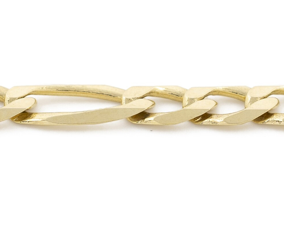 CHAINE EN OR 10K À MAILLE FIGARO - SY ORO22Y - BIJOUX D'IMPORTATION