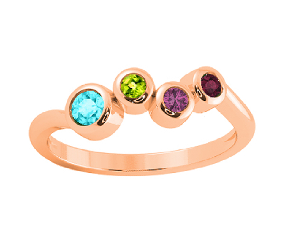 BAGUE FAMILIALE EN ARGENT OU EN OR SERTIE DE PIERRES VÉRITABLES - BH FJ100R14 - BEVERLY HILLS