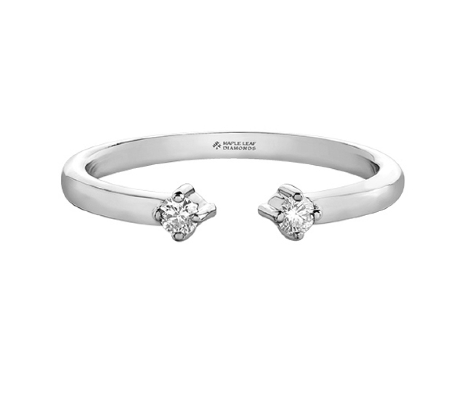 JONC OUVERT EN OR SERTI DE DIAMANTS CANADIENS - CR ML638W - DIAMANT CANADIEN