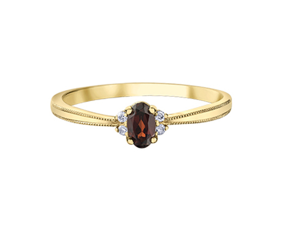 BAGUE EN OR SERTIE D'UNE PIERRE DE COULEURS VARIÉES ET DE DIAMANTS - CR DX896YGA - BIJOUX CANADIEN