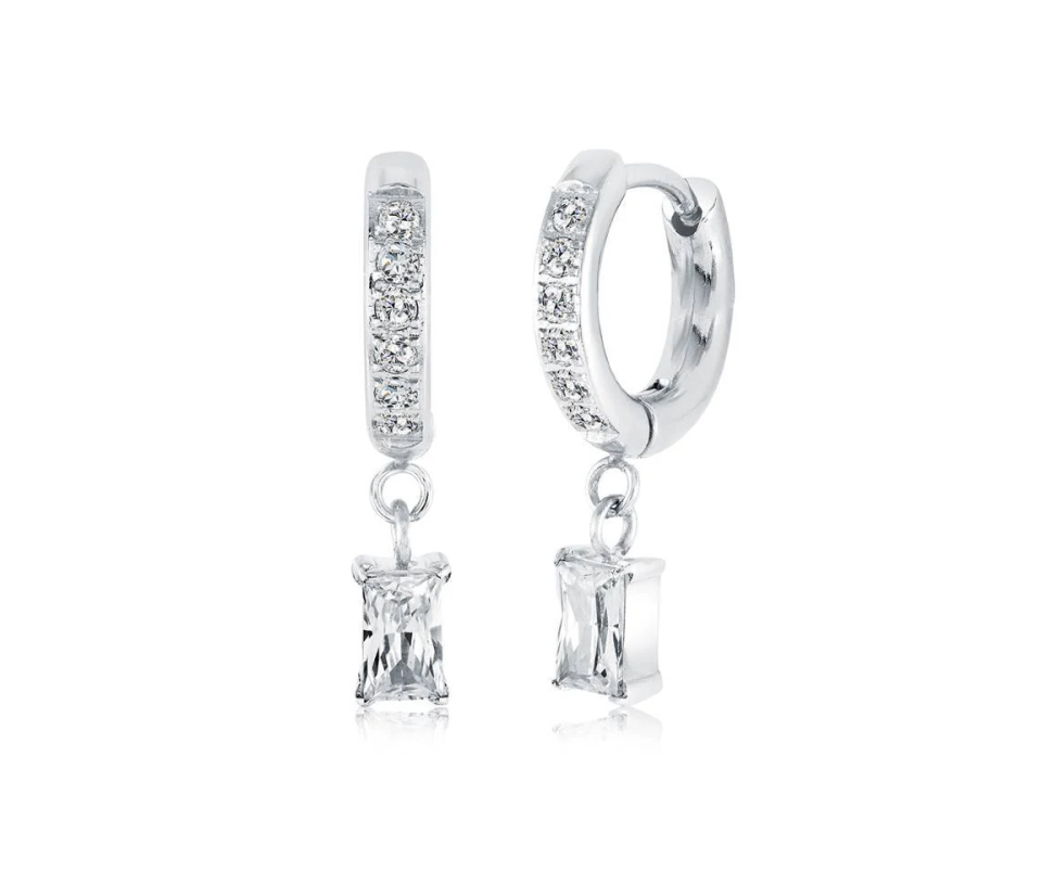 BOUCLES HUGGIES EN ACIER OU ACIER/PVD OR SERTIES DE CUBIQUES ZIRCONIAS - IG SEA467 - VELORIA