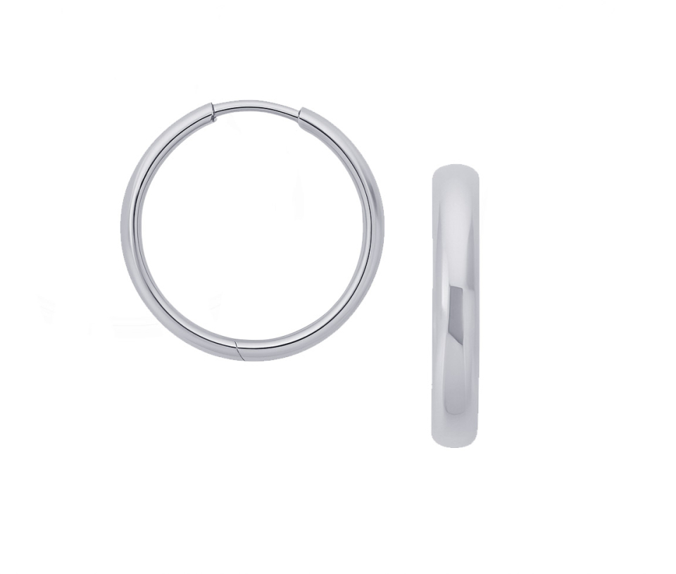 BOUCLES HUGGIES EN OR JAUNE OU BLANC UNIES - S BOU23W - BIJOUX D'IMPORTATION