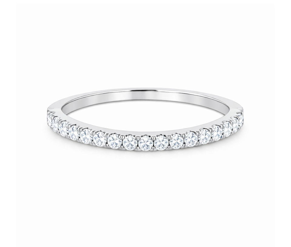 JONC SEMI-ÉTERNITÉ EN OR SERTI DE DIAMANTS DE LABORATOIRE - DG LR269W - DIAMANT LABO