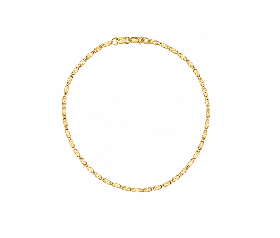 BRACELET EN OR À MAILLE PLAQUES TAILLÉES DIAMANT