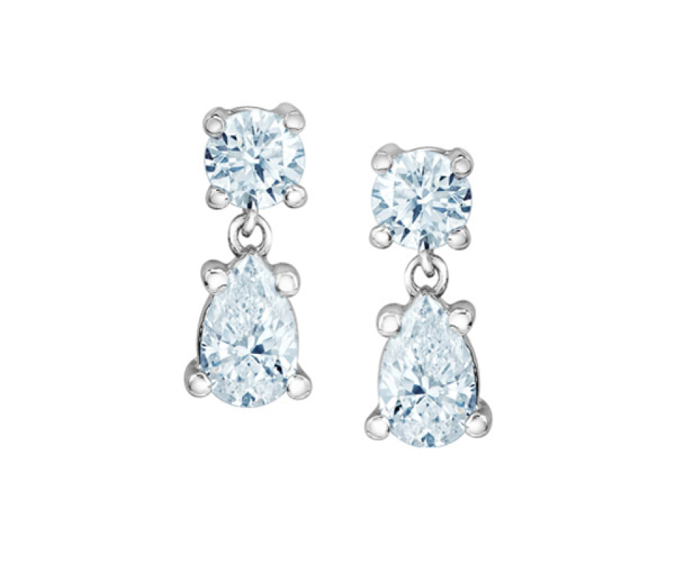 BOUCLES EN OR BLANC SERTIES DE DIAMANTS DE LABORATOIRE - CR 70028 - BIJOUX CANADIEN
