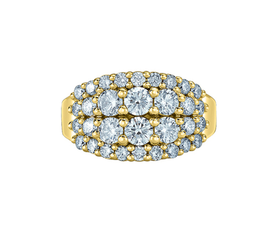 BAGUE COUSSIN DE DIAMANTS DE LABORATOIRE EN OR - CR 52J26YW200 - BIJOUX CANADIEN