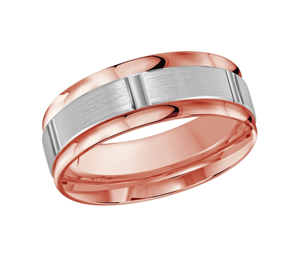 JONC EN OR AVEC MOTIF BRIQUE - ML FT636/801PW - MALO 