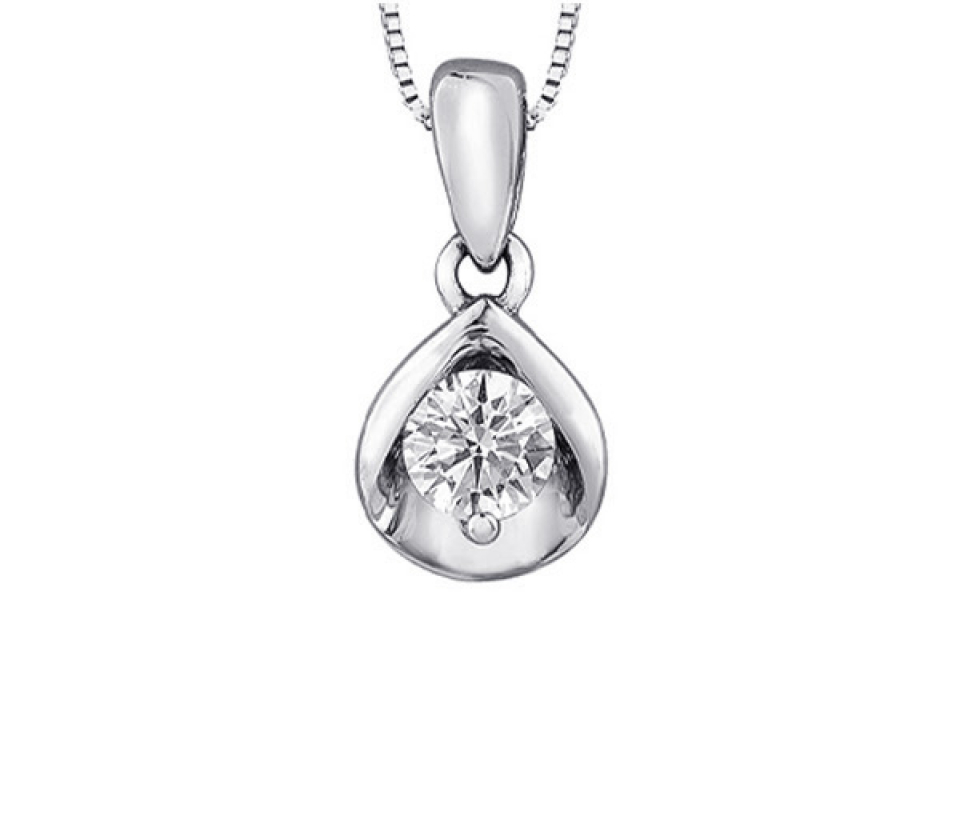 PENDENTIF EN OR 10K SERTI D'UN DIAMANT CANADIEN - CR AM576W20 - DIAMANT CANADIEN