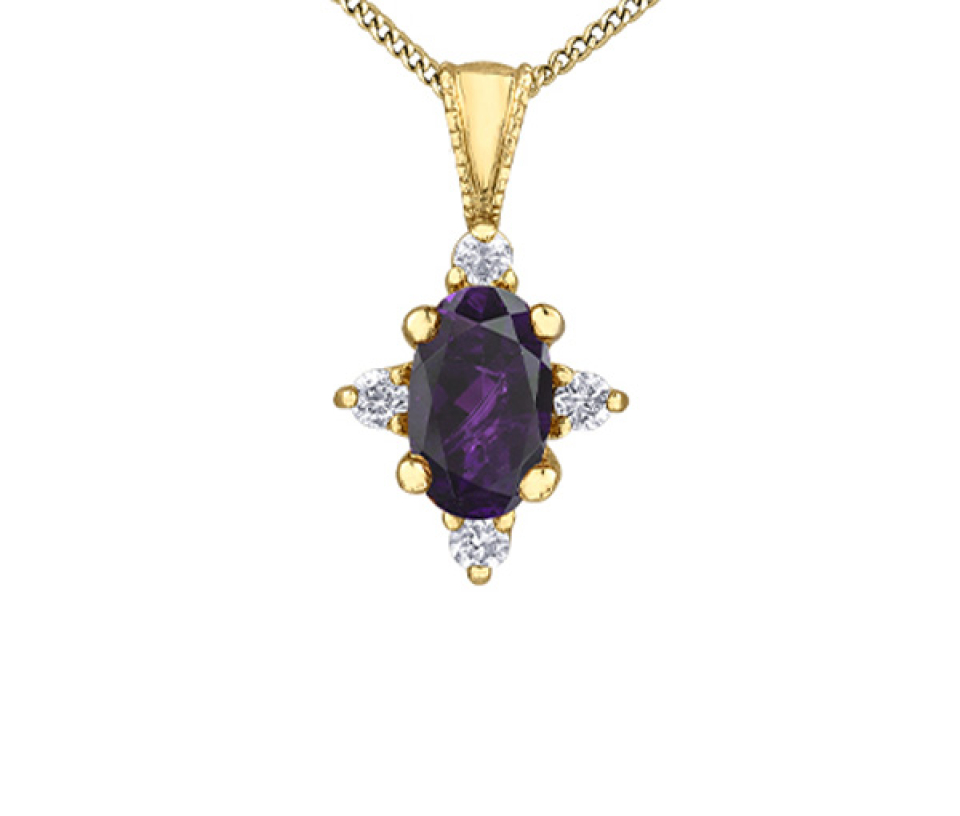 PENDENTIF EN OR SERTI DE PIERRES DE NAISSANCES ET DE DIAMANTS - CR DX895YAM - BIJOUX CANADIEN