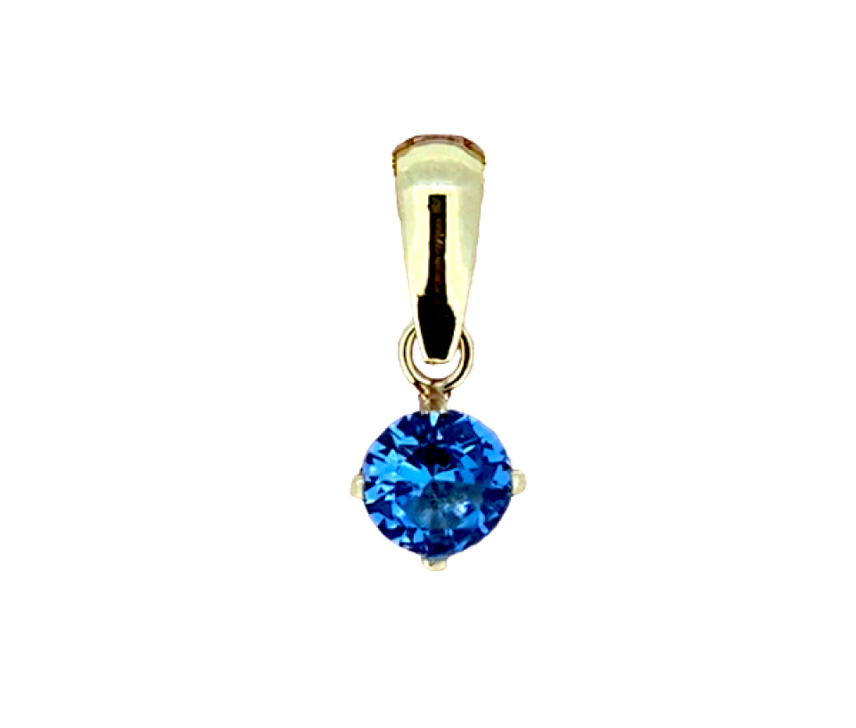 PENDENTIF EN OR SERTI D'UNE PIERRE DE NAISSANCE SYNTHÉTIQUE VARIÉE - IN 2542Y/12 - PERÇAGE