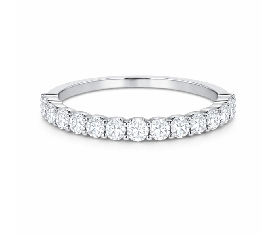 JONC SEMI-ÉTERNITÉ EN OR SERTI DE DIAMANTS DE LABORATOIRE - DG LR397W - DIAMANT LABO