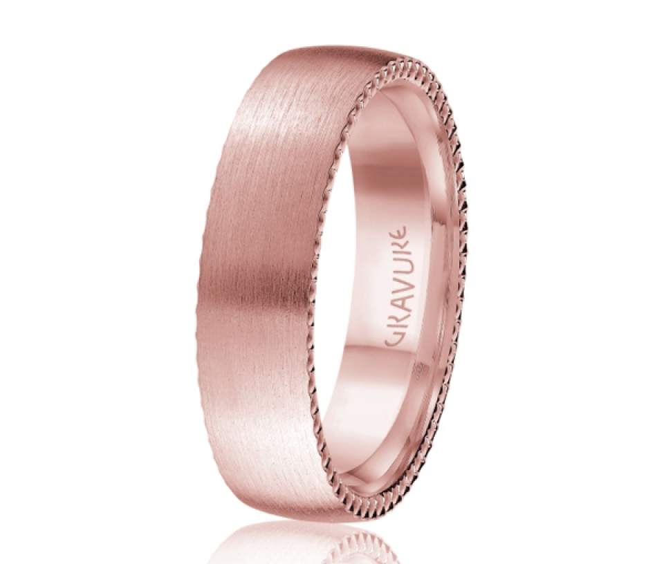 JONC EN OR OU EN PLATINE AVEC FINI SATINÉ ET FESTONS SUR LES CÔTÉS - ML GH1244P10 - MALO 